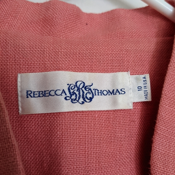 Vintage Rebecca Thomas Pink Linen Maxi Dress - 10 - Picture 4 of 5